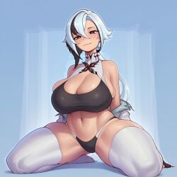 1girls 2025 ai_generated arlecchino_(genshin_impact) black_hair black_nails emotionless female genshin_impact grey_hair hi_res hoyoverse mihoyo multicolored_hair patreon_username phone rcos red_eyes room_background selfie shorts solo solo_female stomach thick_thighs thighs
