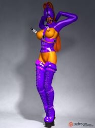 1girls 3d 3d_(artwork) 3d_model 3d_render alien alien_girl alien_humanoid arms_behind_head arms_bound arms_bound_behind_back arms_up artist_name bondage bondage_gear bondage_hood bondage_outfit boots breasts breasts_out dc dc_comics female female_only gag gagged gagged_female harness heel_boots heels high_heel_boots lipstick mask masked masked_female nipple_play nipple_pump nipples nipples_outside orange_body patreon patreon_logo patreon_url patreon_username purple_boots purple_lipstick pussy red_hai renderpretender ring_gag simple_background starfire thigh_boots thighhigh_boots thighhighs thighs web_address