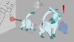 2025 anal anal_sex anus ass biped blue_anus blue_blush blue_body blue_butt blue_ears blue_eyes blue_fur blue_tail blue_vulva blush bodily_fluids clothing duo eeveelution exclamation_point feet female feral fur generation_4_pokemon genitals glaceon grey_background heart_symbol hi_res human long_ears long_tail looking_at_viewer male mammal nintendo nude penetration plunger pokemon pokemon_(species) pussy quadruped simple_background skeleton265 smelling_underwear sniffing_underwear standing sweat tail tears toes vulva