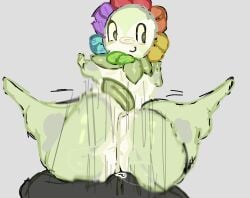 2boys about_to_cum action_lines ass back_view behind_view boner boner_in_pants bouncing bouncing_ass bouncing_on_penis dandy's_world dandy_(dandy's_world) digital_media_(artwork) femboy flower gay_sex gray_background green_arms green_legs halodouble inanimate leaf leaf_tail legs_spread legs_up looking_at_viewer looking_back male male/male male_only no_toes penis petals roblox roblox_game slightly_chubby tagme thick_ass thick_hips thick_thighs white_skin