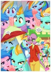 anthro ball bbmbbf breasts equine fellatio firefly friendship_is_magic horse invalid_tag lightning_dust_(mlp) mammal my_little_pony oral palcomix pony public rainbow_dash_(mlp) sex spike_(mlp) sucking