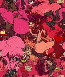 animated ass azalea_(satina) balls balls_slapping_belly belly black_body blowjob bondage bone bouncing_ass bouncing_balls bouncing_breasts bouncing_penis brown_body brown_hair crown cumflated_belly cumflation demon demon_boy demon_girl demon_horns demon_wings english_text fangs fat female foreskin green_sclera hips horns hyper hyper_balls hyper_penis inflation large_ass large_balls large_penis lucia_(satina) male masturbating masturbation multiple_boys multiple_girls nose_ring nude nude_female nude_male orgy orgy_sex overweight overweight_female penis rape rape_slave red_body roksim satina_wants_a_glass_of_water sex sign stomach swirly_eyes tagme text thick_thighs thighs tied_up tongue tongue_out uncircumcised video weight_gain wide_hips
