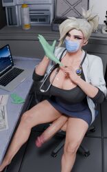1futa 3d blonde_hair futa_only futanari hi_res highres intersex light-skinned_futa light_skin mercy overwatch overwatch_2 solo solo_futa tagme zzzxxxccc