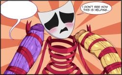 1girls 2023 2boys 2boys1girl 2d 2d_(artwork) 2d_artwork anthro big_penis blush bunny bunny_ears chess_piece comic comic_dub dialogue dialogue_box english_text female flirtyfawn696 gangle_(the_amazing_digital_circus) glitch_productions gloves gooseworx handjob huge_cock jax_(the_amazing_digital_circus) kinger_(the_amazing_digital_circus) male mask masked_female metallicfox0 multiple_penises penis pink_clothing purple_body red_body red_ribbon ribbons short_hair smile souladdicted speech_bubble stroking stroking_cock stroking_penis tagme the_amazing_digital_circus veiny_penis very_high_resolution video voice voice_acted yellow_sclera yellow_teeth