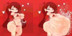 belly bikini breasts cami_gz camigz digestion female flat_belly gravity_falls hyper hyper_belly mabel_pines skimpy thick_ass thick_thighs vore vore_belly