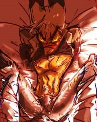 angry_expression angry_face bondage bulge bulge_frottage bulge_rubbing bulge_through_clothing defiant defiant_sub dubious_consent erection_under_clothes helluva_boss imminent_sex lifted_shirt male pov pov_eye_contact slight_blush spreading_legs striker_(helluva_boss) taped_mouth tied_arms wurenyubia yaoi
