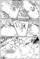 2022 after_vore anthro bodily_fluids canid canine claws digestion digestion_noises duo english_text fatal fatal_vore feet female female_pred forest fox fur hi_res hyper hyper_belly male male_prey mammal monochrome mustelid musteline oral_vore plant post_vore_weight_gain random-bard saliva size_difference smaller_pred stacy_(random-bard) stoat swallowing text toes tree true_musteline vore vore_belly weasel weight_gain