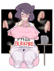 1girls big_hair blush blush_lines blushing breasts censored censored_penis closed_eyes female free_sex_sign free_use glass glass_cup glasses large_breasts leebongchun mosaic_censoring mosaic_censorship multiple_penises nipple_bulge nipples nipples_visible_through_clothing penis pink_glasses pink_sweater pokemon purple_hair short_hair sign sitting skirt solo star star_accessory sweat sweatdrop sweater turtleneck turtleneck_sweater white_legwear white_skirt wicke_(pokemon)