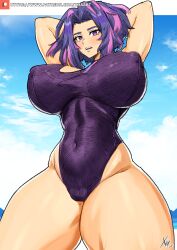 1girls alternate_breast_size beach breasts female female_only lady_nagant my_hero_academia onepiece solo swimsuit xhaart 僕のヒーローアカデミア