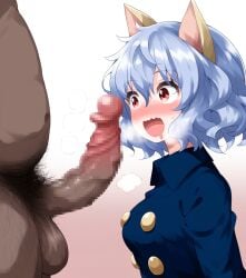 1girls ai_generated animal_ears big_penis blush breasts cat_ears cat_girl censored chimera_ant cock_shock cock_worship dark-skinned_male eroeroai fat_man female humanoid hunter_x_hunter imminent_oral interracial interspecies neferpitou nekomimi netorare pale-skinned_female pale_skin penis penis_awe pubic_hair short_hair shounen_jump villainess white_hair