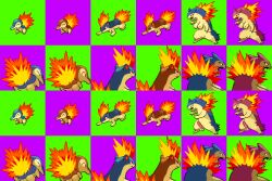 breasts checkered_background cyndaquil dick evolution female green_background male pixel_art pokemon pokemon_(species) pokemon_evolution pokezelda3 purple_background quilava sprite sprite_edit sprite_sheet typhlosion