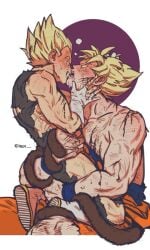 blush db dbs dbz dragon_ball dragon_ball_super dragon_ball_z dragonballsuper dragonballz drool gay goku half-naked kakarot kissing make_out making_out male male_only males men saiyan saiyan_male saliva son_goku super_saiyan sweat two_males vegeta yaoi