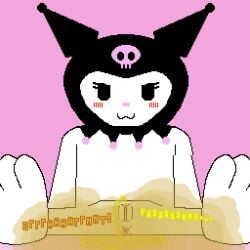 1:1 anthro anus bodily_fluids digital_media_(artwork) fart fart_cloud fart_fetish farting_at_viewer female genital_fluids genitals hecking_thanos_boi hi_res hybrid imp kuromi lagomorph leporid mammal nude onegai_my_melody peeing pixel_(artwork) presenting pussy rabbit sanrio simple_background sitting sitting_on_ground solo urine urine_on_ground urine_pool urine_stream