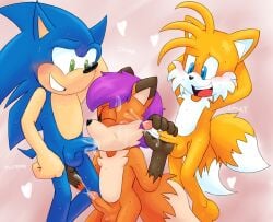 3boys balls blowjob blue_eyes blush cum cum_in_mouth erection extraspecialzone green_eyes handjob miles_prower non-human oral penis sonic_(series) sonic_the_hedgehog sonic_the_hedgehog_(series) tails tails_the_fox toony valdis_the_bard yaoi