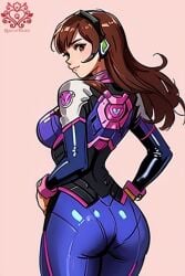 ai_generated ass big_ass big_breasts big_butt breasts d.va drawing female latex looking_at_viewer one_girl overwatch overwatch_2 patreon patreon_username queen_of_hearts queenhearts video_games