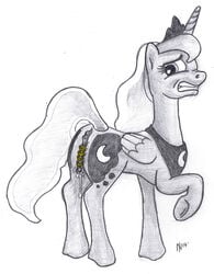 1girls anatomically_correct animal_genitalia animal_pussy chastity chastity_piercing dombrus equine feathered_wings feathers female female_chastity female_only feral friendship_is_magic furry horse mammal my_little_pony piercing pony princess_luna_(mlp) pussy pussy_juice wings