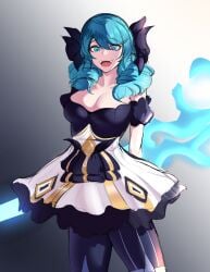 1girls female gwen_(league_of_legends) laughter_(artist) league_of_legends