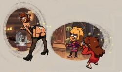 1girls chest cleavage dipper_pines english_text female female_dipper female_only gearfou genderswap_(mtf) gravity_falls huge_ass large_ass large_breasts mabel_pines maid pacifica_northwest panties rule_63 solo solo_female straight_hair thick_thighs vest wide_hips