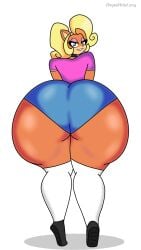 aged_up ass ass_bigger_than_head ass_focus ass_up back_view big_ass big_butt bubble_ass bubble_butt butt_focus coco_bandicoot crash_(series) dropedartist enormous_ass enormous_butt furry furry_female furry_only huge_ass huge_butt leggings looking_at_viewer looking_back rear_view smile smiling smiling_at_viewer sportswear