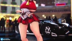 3d animated ass big_ass big_breasts breasts car cleavage close-up clothed clothed_female dancing female female_only huge_ass huge_breasts human mmd mrjinsenpai music no_sex outdoor outdoors reimu_hakurei smile solo solo_female sound tagme thick_thighs touhou video wide_hips