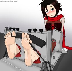 1girls 2024 barefoot black_hair blush cape corset cute feet female foot_fetish goddessescartoon head_tilt imminent_tickling light-skinned_female light_skin looking_at_viewer rooster_teeth ruby_rose rwby silver_eyes simple_background sitting smiling smiling_at_viewer soles solo_female stocks teenage_girl toe_bondage toe_ties toes watermark