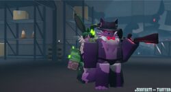 2boys 3d anthro fed_(kaiju_paradise) furry furry_only gay green_body green_fur grey_fur kaiju_paradise nuclear_rabbit_(kaiju_paradise) penis rabbit red_eyes roblox roblox_game sootee11 tagme thong