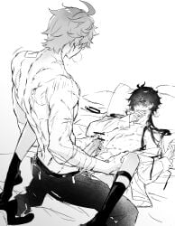 childe_(genshin_impact) double_handjob gay genshin_impact male/male male_only masturbation tartaglia_(genshin_impact) yaoi zhongli_(genshin_impact)