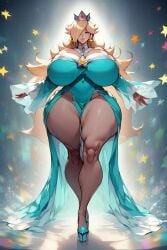 1girls ai_generated ass big_ass big_breasts breasts curvy_female curvy_figure female_focus gigantic_ass gigantic_breasts hi_res huge_breasts looking_at_viewer mario_(series) nintendo nude nude_female pale-skinned_female princess princess_rosalina queen royalty solo solo_female super_mario_galaxy