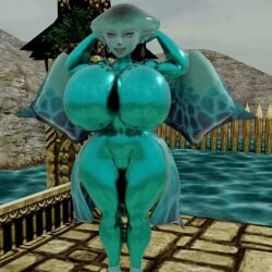 1girls 3d animated big_breasts blender blender_(software) blue_skin breasts dld493v2 female fish_humanoid hands_behind_head large_breasts latex nintendo ocarina_of_time princess_ruto purple_eyes self_upload shiny_clothes smile solo solo_female squatting the_legend_of_zelda thick_thighs toothy_smile wide_hips zora