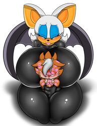 absurd_res anthro bat big_breasts breasts bulge canine clothing digitaldomain123 duo erection female fingerjob fox handjob hi_res huge_breasts kiss_mark larger_female lipstick lipstick_on_muzzle lipstick_on_penis makeup male mammal penis rouge_the_bat rubber sex size_difference sonic_(series)