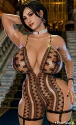 1girls 3d abs ada_wong ada_wong_(adriana) areolae armpits asian asian_female ass big_ass big_breasts breasts capcom choker female female_only huge_breasts muscular muscular_female nipples nude nude_female pussy resident_evil resident_evil_4 resident_evil_4_remake shaved_pussy solo solo_female stockings therealjl thick_thighs thighhighs voluptuous