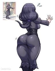 1girls ass ass_focus back back_view backboob big_ass black_dress black_hair bubble_ass bubble_butt canadiananiguy dat_ass dress female female_only game_freak hair hex_maniac hex_maniac_(z-a) huge_ass long_hair pantylines pokemon pokemon_legends:_z-a solo solo_female