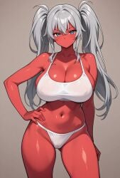 1girl1futa 1girls ai_generated back_view chile chilean chirritox computer condom dick discord female grey_hair hispanic hispanic_virtual_youtuber hispanic_youtuber indie_virtual_youtuber indie_vtuber l latino long_hair masturbation nude nude_female panties red_body red_skin server streamer streamers twintails twitch twitching vtuber vtuber_persona vtuberfanart youtube youtuber, youtuber_girl youtubers