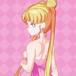 1girls 3d 3dcringe bishoujo_senshi_sailor_moon blonde_hair blue_eyes breasts_out koikatsu looking_back_at_viewer pink_nipples smile solo_female twintails usagi_tsukino