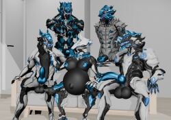 3d_(artwork) absurd_res alternate_color alternate_costume alternate_version_at_source animal_genitalia anthro armor ash_(warframe) atlas_(warframe) atlas_prime belly big_belly big_breasts big_penis black_body blender_(artwork) blue_nipples breasts canid canine chroma_(warframe) claws crossed_arms customization cybernetics digital_extremes digital_media_(artwork) erection excalibur_(warframe) fangs featureless_crotch female flaccid furgonomics furry-specific_piercing genital_piercing genitals glistening glistening_body glowing group half-erect hand_on_chin hands_behind_back hi_res huge_cock machine male male/female male/male mammal meme metallic_body metallic_penis muscular muscular_male navel nipples outie_navel penis personification phrostbite piercing piper_perri_surrounded pregnant pregnant_female selfcest sheath sheath_piercing size_difference spread_legs spreading square_crossover standing teeth tencent voruna_(warframe) warframe