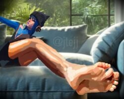 clean_foot feet foot_fetish foot_focus foot_lick foot_worship fortnite hope_(fortnite) jtejj looking_away pov sleeping soles