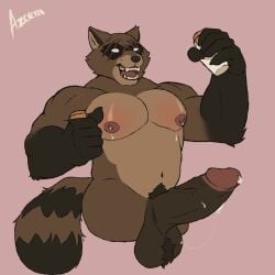 animal_humanoid anthro azcein bodily_fluids bottle breast_milking brown_body brown_fur brown_penis canid canid_humanoid canine canine_humanoid claws container cum epic_games fortnite fox fur furry genital_fluids genitals hajime_(fortnite) hi_res humanoid lactating male male/male mammal mammal_humanoid milk muscular muscular_male navel pecs penis procyonid procyonid_humanoid pubes raccoon raccoon_dog raccoon_humanoid solo tanuki tanuki_humanoid