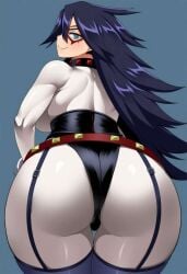 ai_generated ass_focus big_ass big_breasts black_hair cuffs_(clothing) eyemask hero_outfit_(mha) heroine long_hair midnight_(my_hero_academia) my_hero_academia nemuri_kayama painted_nails wide_hips