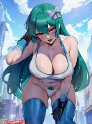 ai_generated curvy_figure evilkuro05 magia_azul mahou_shoujo_ni_akogarete massive_breasts minakami minakami_sayo teenage_girl voluptuous_female