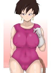 1girls dragon_ball dragon_ball_z female leotard non-nude rhythm_yuki seripa sfw short_hair solo solo_female