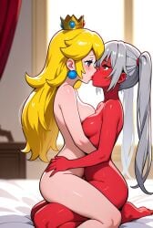 1girl1futa 1girls 2girls ai_generated back_view chile chilean chirritox computer condom crossover dick discord eye_contact female grey_hair hispanic hispanic_virtual_youtuber hispanic_youtuber indie_virtual_youtuber indie_vtuber l latino lesbian_kiss long_hair masturbation nintendo nude nude_female panties princess princess_peach red_body red_skin server streamer streamers super_mario_bros. twintails twitch twitching vtuber vtuber_persona vtuberfanart youtube youtuber, youtuber_girl youtubers yuri