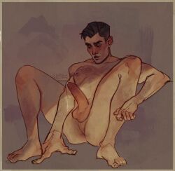 1boy 2025 2d anus arcane arcane_jayce arm_hair ass black_hair blush chest_hair cum digital_media digital_media_(artwork) erection hairy hairy_male human jayce_talis kadavarium league_of_legends leg_hair male male_only naked naked_male nipples nude nude_male penis reclining scrotum sitting solo solo_male testicles toned