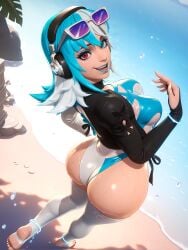 1girls absurd_res ai_generated ass beach beach_background blue_eyes blue_hair blue_lipstick breasts curvy curvy_body curvy_female curvy_figure different_eye_color eyewear_on_head fat_ass feet feet_together female female_only from_above from_behind glasses half-dressed half_naked half_nude headphones heterochromia hi_res high_resolution highres huge_ass huge_breasts legs legs_together looking_at_viewer looking_back looking_up luna_snow luna_snow_(marvel_rivals) marvel marvel_comics marvel_rivals multicolored_hair on_beach patreon pein red_eyes sand see-through_clothes see-through_clothing see-through_shirt shiny_skin smile smiling smiling_at_viewer socks sunglasses swimsuit swimwear thick_thighs thighs water watermark wet wet_ass wet_body wet_breasts wet_clothing wet_face wet_feet wet_legs wet_skin wet_thighs white_hair white_nail_polish
