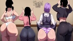 2d 2d_animation 4girls alternate_version_available animated ass ass_chart ass_focus ass_parade big_ass big_breasts black_hair breasts bubble_butt chainsaw_man curvaceous curvy curvy_figure d-art_style fami_(chainsaw_man) fat_ass female freshnsfw fumiko_mifune_(chainsaw_man) girls highres hips huge_ass huge_thighs large_ass lineup longer_than_10_seconds loop merurava mitaka_asa multiple_girls nayuta_(chainsaw_man) panties pants presenting_ass rubyredva shorter_than_30_seconds shortstack sound standing tagme thick_ass thick_thighs thighhighs thighs twerking video voice_acted wide_hips yoru_(chainsaw_man)