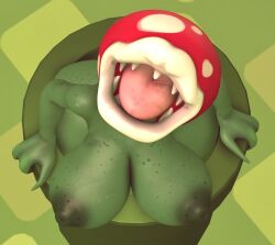 1girls 3d areolae ass big_areola big_ass big_breasts big_butt big_lips big_lips_no_eyes breasts curvaceous curvy curvy_figure erect_nipples female female_only flora_fauna high-angle_view huge_ass huge_breasts koreyvee looking_at_viewer mario_(series) nintendo no_eyes nude open_mouth pipe piranha_plant puffy_lips sharp_teeth solo solo_female tagme voluptuous voluptuous_female warp_pipe wide_hips