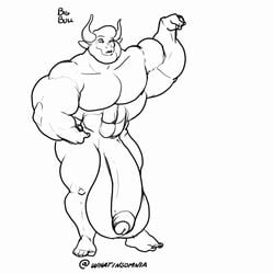 animated anthro ball_expansion ball_growth balls beard big_balls bovine bull cattle club_shaped_penis flaccid flex flexing foreskin half-erect huge_balls hyper hyper_balls hyper_penis insom_(whatinsomnia) line_art male male_only mammal muscles muscular muscular_male nude partially_retracted_foreskin penis penis_expansion penis_growth semi-erect solo standing thick_penis uncut unretracted_foreskin whatinsomnia