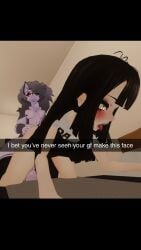 aheagao bedroom black_hair caption cucked_by_femboy cuckold_pov doggy_style femboy femboy_on_female furry furry_femboy furry_male helluva_boss huge_balls human_female hung_femboy loona_(helluva_boss) partially_clothed pasties snapchat thighhighs tongue_out vr vr_media vrchat vrchat_avatar vrchat_media vrchat_model