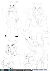 anthro breasts canine digimon erection fellatio female fox fur group male mammal monochrome nude oral penetration penis pussy renamon sex straight unseen_male_face urielmanx7 vaginal_penetration