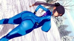 ass ass ass_focus blue_eyes breasts codeyumi curvy curvy_figure dark_hair genshin_impact huge_ass huge_breasts huge_butt huge_thighs koikatsu light-skinned_female light_skin mona_(genshin_impact) purple_hair samus_aran_(cosplay) seductive seductive_eyes seductive_look seductive_pose seductive_smile shiny_skin sweat thick_thighs twintails very_long_hair voluptuous voluptuous_female zero_suit