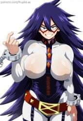 ai_generated big_ass big_breasts black_hair cuffs_(clothing) eyemask hero_outfit_(mha) heroine long_hair midnight_(my_hero_academia) my_hero_academia nemuri_kayama painted_nails see-through_clothing wide_hips